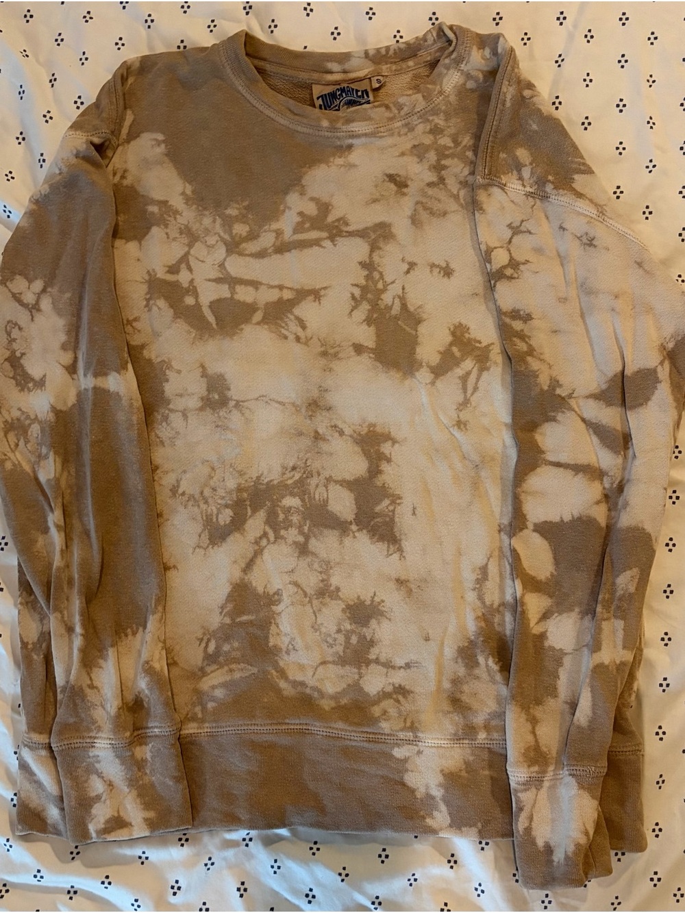 Jungmaven Beige & Cream Tie-Dye Crewneck Sweatshirt